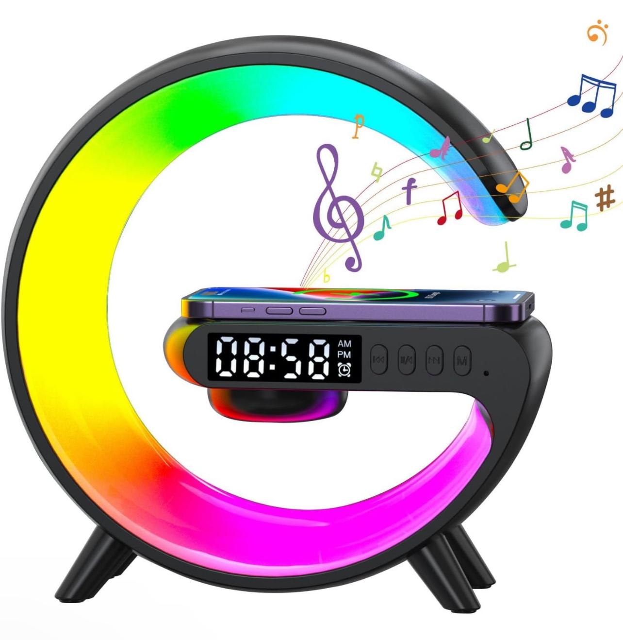 Wireless Charger with Bluetooth Speaker Smart Clock